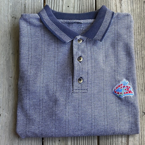 🏒 Vintage Columbus Blue Jackets Knit Polo - Oversized NHL Team Shirt - Picture 1 of 6